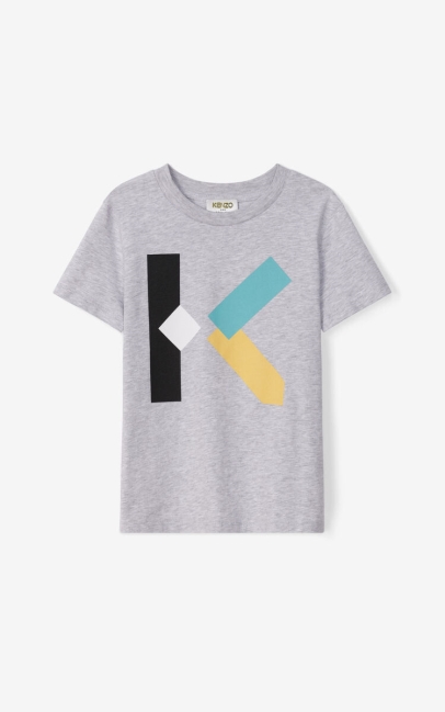 Kenzo Kids K Logo T-shirt Pearl Grey